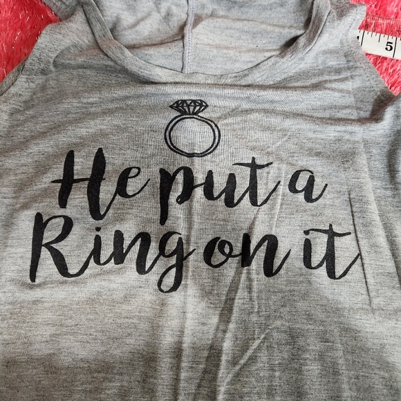 ENOUGH ABOUT ME  (HE PUT A 💍 ON IT )!!!!GRAY TANKTOP SMALL - Picture 9 of 10